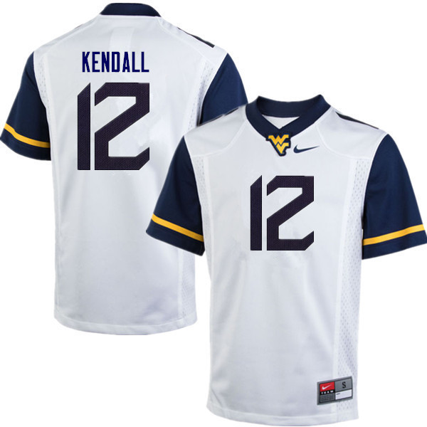 Men #12 Austin Kendall West Virginia Mountaineers College Football Jerseys Sale-White - Click Image to Close